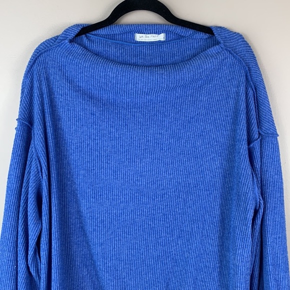 Free people main squeeze blue Hacci sweater sz xs - Picture 4 of 8